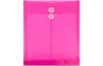 9 3/4 x 11 3/4 Plastic Envelopes with Button & String Tie Closure - Letter Open End - (Pack of 12) Fuchsia