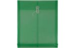 9 3/4 x 11 3/4 Plastic Envelopes with Button & String Tie Closure - Letter Open End - (Pack of 12) Green