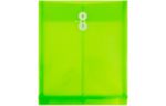 9 3/4 x 11 3/4 Plastic Envelopes with Button & String Tie Closure - Letter Open End - (Pack of 6) Lime Green