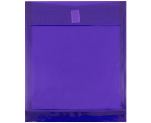 9 3/4 x 11 3/4 Plastic Expansion Envelopes with Hook & Loop Closure - Letter Open End - 1 Inch Expansion - (Pack of 12) Purple