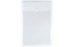 9 3/4 x 14 1/2 Plastic Envelopes with Button & String Tie Closure - Legal Open End - (Pack of 12) Clear