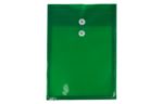 9 3/4 x 14 1/2 Plastic Envelopes with Button & String Tie Closure - Legal Open End - (Pack of 12) Green