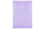 9 3/4 x 14 1/2 Plastic Envelopes with Button & String Tie Closure - Legal Open End - (Pack of 12) Lilac Purple
