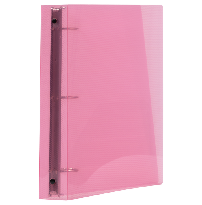 10 1/2 x 1 1/2 x 11 1/2 Plastic 1.5 inch Binder, 3 Ring Binder (Pack of 1) Pink
