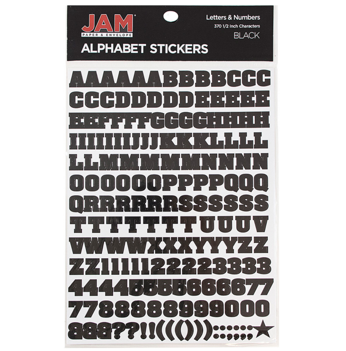 Alphabet Sticker Label (Pack of 370) Black