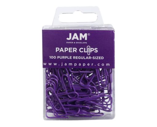 Regular 1 inch Paper Clips (Pack of 100) Purple