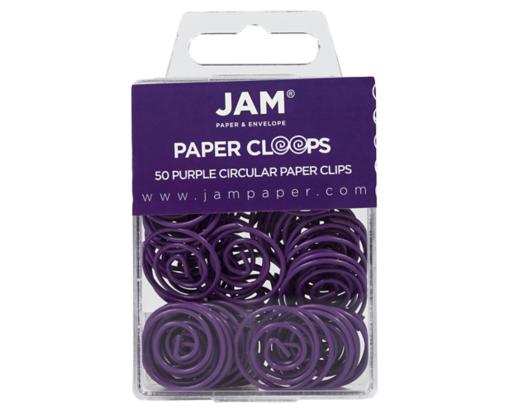 Circular Paper Clips (Pack of 50) Purple