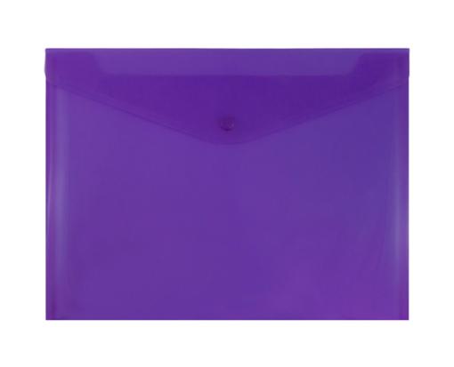 9 3/4 x 13 Plastic Envelopes with Snap Closure - Letter Booklet - (Pack of 12) Purple
