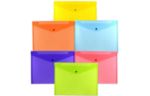 9 3/4 x 13 Plastic Envelopes with Snap Closure - Letter Booklet - (Pack of 6) Assorted