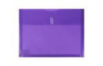 9 3/4 x 13 Plastic Envelopes with Hook & Loop Closure - Letter Booklet - (Pack of 6) Purple