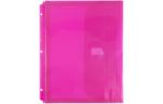 9 3/4 x 11 3/4 Plastic Expansion Envelopes with Hook & Loop Closure - Letter Open End - 1 Inch Expansion - (Pack of 12) Pink