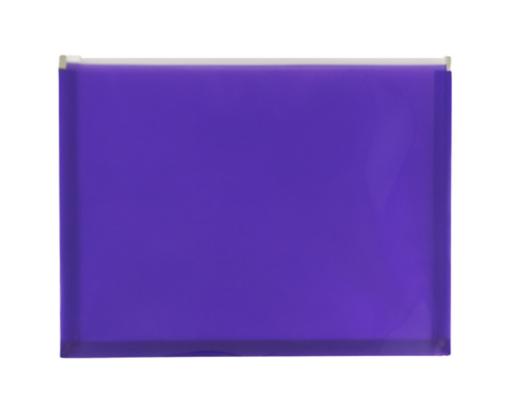 9 3/4 x 13 Plastic Envelopes with Zip Closure - Letter Booklet - (Pack of 12) Purple