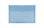 9 3/4 x 14 1/2 Plastic Envelopes with Button & String Tie Closure - Legal Open End - (Pack of 12) Blue