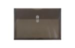 9 3/4 x 14 1/2 Plastic Envelopes with Button & String Tie Closure - Legal Booklet - (Pack of 12) Smoke Gray