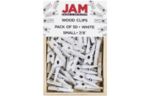 Small 7/8 Inch Wood Clips (Pack of 50) White