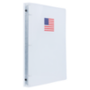 9 1/4 x 3/4 x 11 1/2 Plastic 0.75 inch Binder, American Flag 3 Ring Binder (Pack of 1) Clear