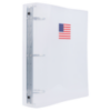 10 1/4 x 2 x 11 1/2 Plastic 2 inch Binder, American Flag 3 Ring Binder (Pack of 1) Clear