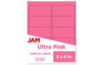 2 x 4 Rectangle Label (Pack of 120) Ultra Pink