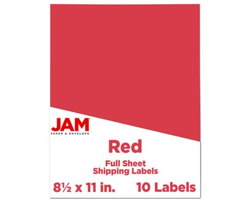 8 1/2 x 11 Full Page Label (Pack of 10) Red