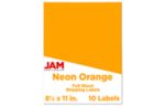 8 1/2 x 11 Full Page Label (Pack of 10) Neon Orange