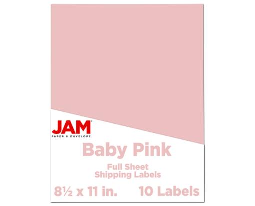 8 1/2 x 11 Full Page Label (Pack of 10) Baby Pink