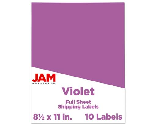 8 1/2 x 11 Full Page Label (Pack of 10) Purple