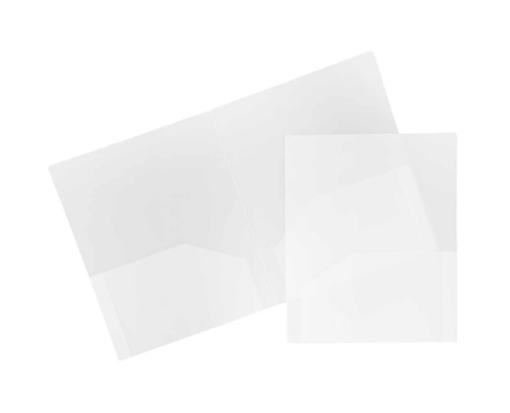 Two Pocket Heavy Duty Plastic Presentation Folders (Pack of 6) Clear