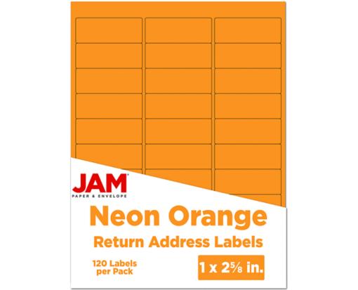 1 x 2 5/8 Rectangle Return Address Label (Pack of 120) Neon Orange