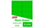 2 x 4 Rectangle Label (Pack of 120) Neon Green