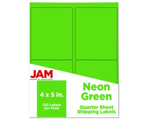 4 x 5 Rectangle Label (Pack of 120) Neon Green