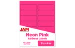 1 1/3 x 4 Rectangle Return Address Label (Pack of 126) Neon Pink