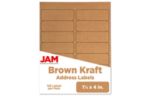 1 1/3 x 4 Rectangle Return Address Label (Pack of 126) Brown Kraft