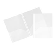 Two Pocket Plastic POP Presentation Folders With Metal prongs (Pack of 6)