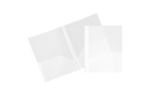 Two Pocket Heavy Duty Plastic Presentation Folders (Pack of 6) Clear