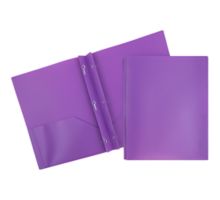 Two Pocket Plastic POP Presentation Folders With Metal prongs (Pack of 6)
