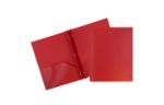 Two Pocket Plastic Glitter Folders (Pack of 6) Red