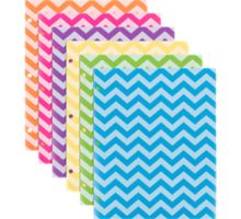 3 Hole Punch Chevron Plastic POP Presentation Folders (Pack of 6)