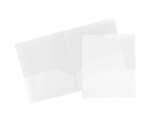 Two Pocket Plastic POP Presentation Folders (Pack of 6) Clear