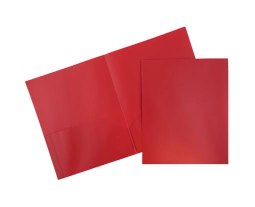Two Pocket Plastic POP Presentation Folders (Pack of 6) Red