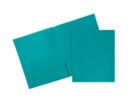 Two Pocket Plastic POP Presentation Folders (Pack of 6) Teal