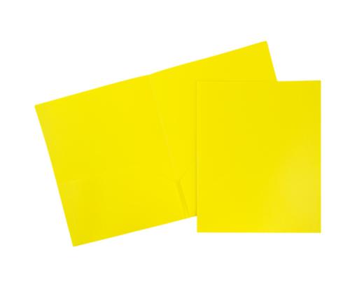 Two Pocket Plastic POP Presentation Folders (Pack of 6) Yellow