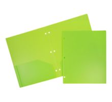 Two Pocket 3 Hole Punch Heavy Duty Plastic Presentation Folders (Pack of 6)