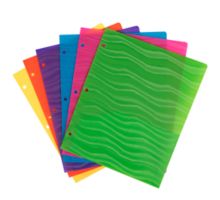 Two Pocket 3 Hole Punch Heavy Duty Plastic Presentation Folders (Pack of 6)