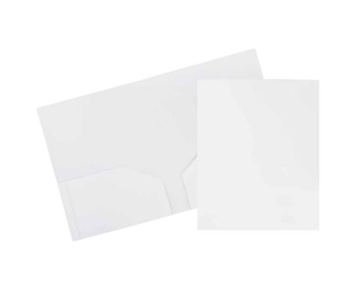 Two Pocket Heavy Duty Plastic Presentation Folders (Pack of 6) White