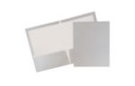 Two Pocket Glossy Presentation Folders (Pack of 6) Silver