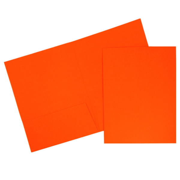 Blank Two Pocket Neon Cardstock Presentation Folders (Pack of 6