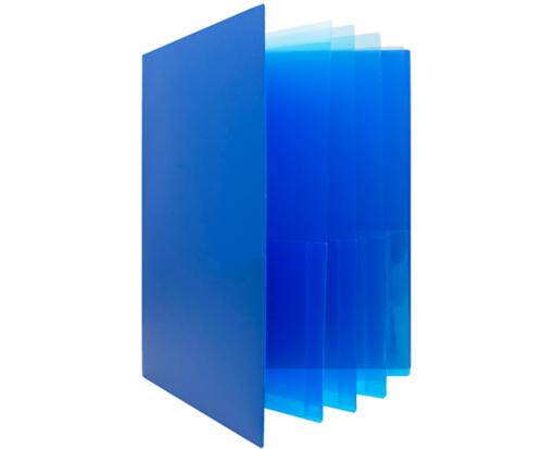 Ten Pocket Heavy Duty Plastic Presentation Folders (Pack of 1) Blue