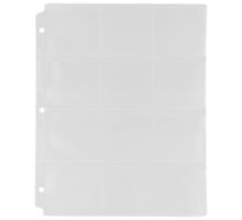 9 1/8 x 1/10 x 11 3/8 Plastic Coin Collection Binder Pages, 12 Pockets per Page (Pack of 20)