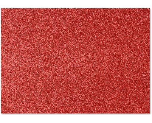 4 1/4 x 6 Flat Card Holiday Red Sparkle