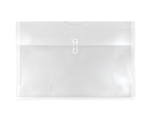 12 x 18 Plastic Envelopes with Button & String Tie Closure (Pack of 12) Clear
